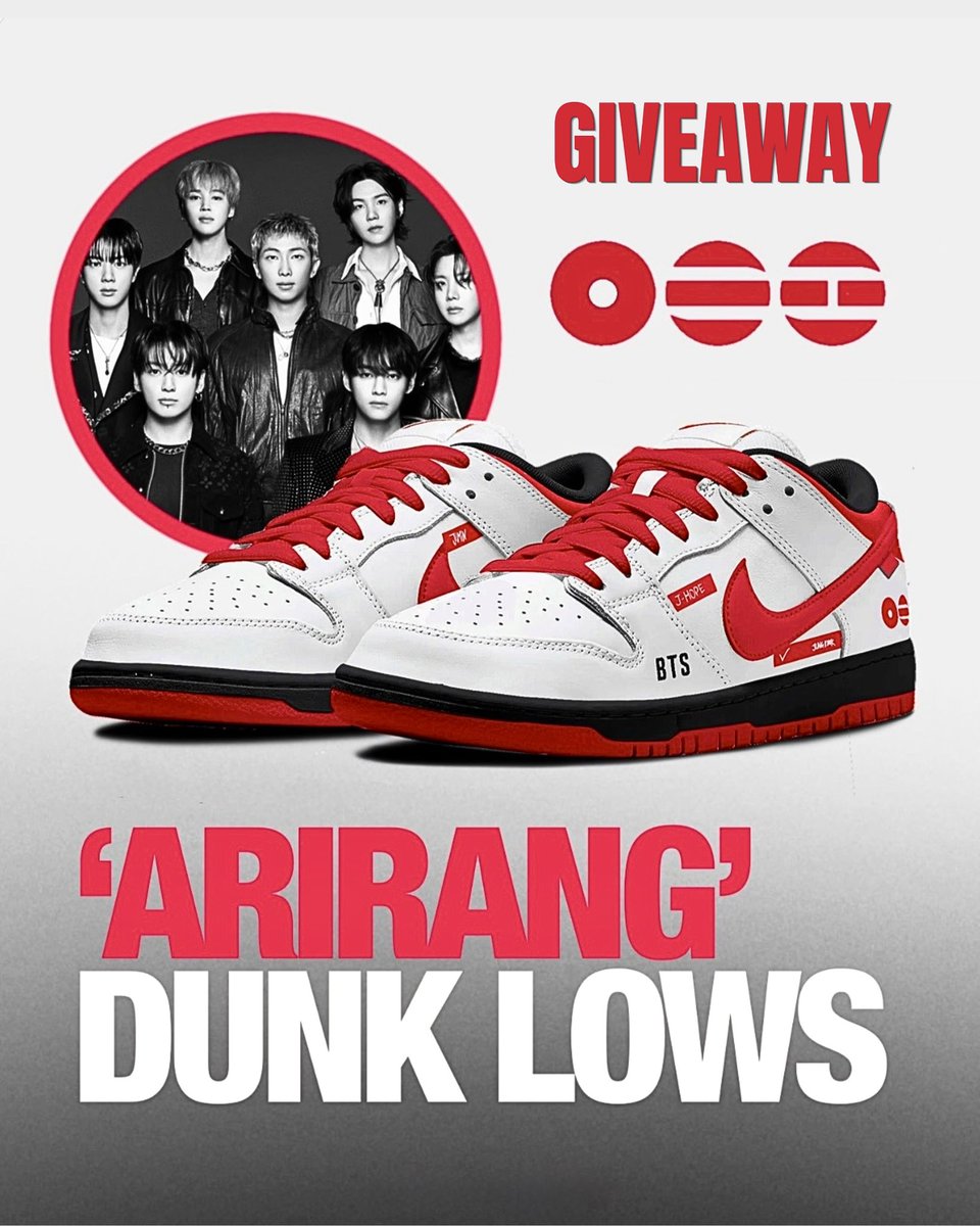 cokodive's tweet photo. ⭐️ BTS ARIRANG Sneakers Giveaway ⭐️

✧ Follow @cokodive + @LottiesxWorld 
✧ RT &amp; Like
✧ Tag ARMY!

— worldwide | ends July 24th https://t.co/G7mcIDgRPV