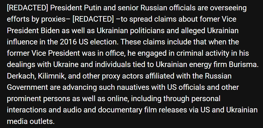 OldManLefty1's tweet photo. One of the classified documents Trump released to show China aided Joe Biden, actually showed that the Russian government sought to assist Trump in his 2020 reelection bid against Joe Biden.. https://t.co/HFym6LnIVz