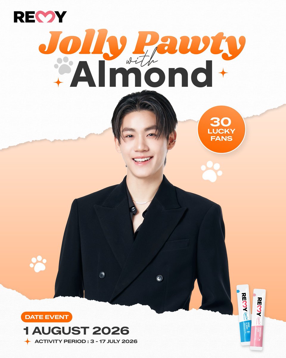 AlmondOfficial_'s tweet photo. 🚨 แจ้งเตือน30 นาที สุดท้ายแล้วนะค้าบ 🚨

งานนี้เป็นงานปิด เอกซ์คลูซิฟสุดๆ แถมมีพริกไทยเป็นเกสต์ด้วยน๊า 🐈😍 ใครอยากเห็นพี่ม่อนอ้อนพริกไทย เอ๊ะ! หรือพริกไทยจะอ้อนพี่ม่อน พลาดไม่ได้เด็ดขาด!!! มาซัพพอร์ตลูกกันเยอะๆนะค้าบมัมหมีปะป๊า~

#REMYxALMOND
#REMYPets #Almondbabybigboy

📆 : ร่วมกิจกรรมได้ถึง 17 กรกฎาคม
⏰️ : 22.00 น.
Activity period: until 17 July 2026 10 PM.

🛒สั่งซื้อได้ทาง / Purchase via
Website : https://t.co/wAuoI8smVW
Chat Line Official : @remypets

📌 หากต้องการชำระเงินผ่าน Wise / Alipay / WeChat Pay สามารถสั่งซื้อได้ทาง LINE Official : @remypets
If you wish to make payment via Wise / Alipay / WeChat Pay. Please contact us and purchase through LINE Official : @remypets