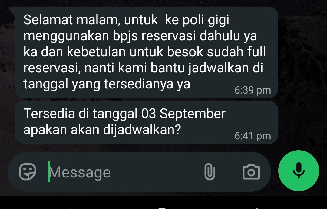 jeniskue's tweet photo. Bener,
ni contohnya mau ke dr. Gigi ke klinik via BPJS masa harus nunggu sampe September😃 untung ini cuman gigi/tambalan patah. Ga kebayang kalo sakitnya urgent.

*Notes 
Habis pindah faskes, karena faskes sebelumnya ga cocok sm dr. Umumnya https://t.co/VbIxMxFcoC