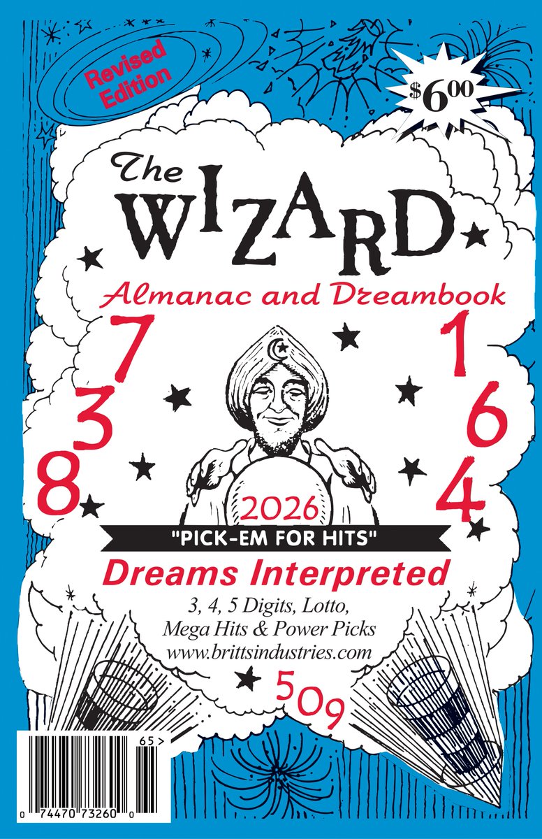 brittsind's tweet photo. 2026 Wizard Almanac - Order Today!   
$4 + $3 USPS = $7 Per Bk 
#megamillions #powerball #scratchoffs #fllottery #galottery #nclottery #sclottery #mdlottery #valottery #dclottery #nylottery #njlottery #milottery #palottery #ohlottery #illottery #txlottery #2026 https://t.co/CeyMl91yZp