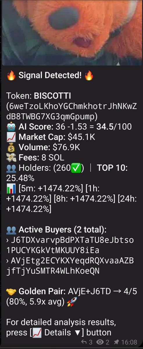 TheShoalBot's tweet photo. 13.2x in 77 minutes.
58.6x in a day.

Two ShoalBot calls, both verified by @phanesbot

The pair that triggered BISCOTTI was 4/5 together before this one — 5.9x average.

That's not a coincidence alert. That's a track record.

https://t.co/hFPbNAWx6m 

#BİSCOTTİ #JİMOTHY https://t.co/Mp7lggABv0