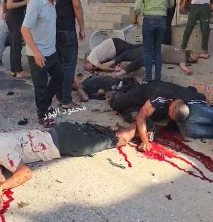 gazanotice's tweet photo. 🚨BREAKING: Seven Palestinians were killed and more than 20 others injured, several critically, in an Israeli strike on a funeral procession in Nuseirat refugee camp, central Gaza Strip.
The victims identified so far are: 
 Bilal Hatahat, 
Jamil Abu Dalal, 
Hammam Abu Breik, 
Saleh al-Qatrawi, 
Ubaida Ali Sidam, 
Mohammed Hamdouna,
Nidal Maher Ahmed