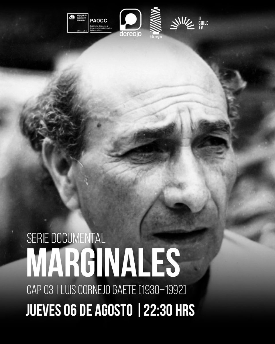 UChileTV's tweet photo. ✍️ Marginales recorre la vida y obra de cuatro autores que hicieron de la periferia, la bohemia, el jazz, la delincuencia y los barrios bravos el centro de su literatura, dejando un testimonio sobre las realidades invisibilizadas del país.

📺 Jueves 23 de julio| 22:30 hrs. https://t.co/IYWTZOGTOL