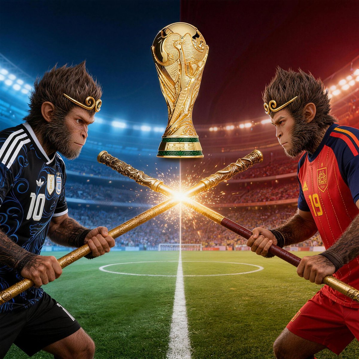 sunwukong_DEX's tweet photo. ⚔️ 真假美猴王｜世界杯决赛竞猜

🇦🇷 阿根廷 vs 西班牙 🇪🇸，谁将捧起大力神杯？ 

1⃣ 关注 @sunwukong_DEX @SunX_DEX 
2⃣ 带话题 #和孙悟空一同见证世界杯冠军，在评论区留下你心目中的冠军 + 比分预测（不含加时）👇

🏆 神预测奖：抽3位预测正确的道友各奖励 500 $SUN
⚽️ 幸运奖：从所有参与竞猜的道友中，抽3位各奖励 200 $SUN

听观音菩萨说，点赞转发好运加倍哦～ 🪷