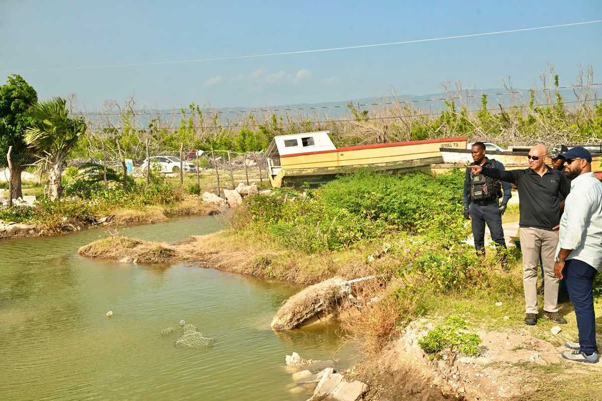 AndrewHolnessJM's tweet photo. Yesterday afternoon, Ambassador Antony Anderson, Chief Executive Officer of the National Reconstruction and Resilience Authority (NaRRA), joined Minister Floyd Green on a visit to Black River, Parottee and surrounding communities in St. Elizabeth to review the progress of recovery and reconstruction efforts.

The visit was an opportunity to listen to community members, hear about the challenges they continue to face, and see the progress being made to restore homes, infrastructure and livelihoods. These conversations are an important part of ensuring that recovery efforts respond to the real needs of the people affected.

NaRRA was established to lead and coordinate Jamaica’s recovery and reconstruction after major disasters.