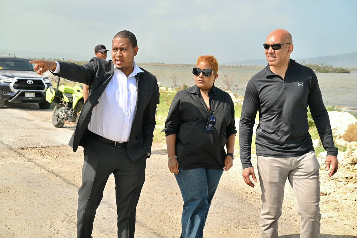 AndrewHolnessJM's tweet photo. Yesterday afternoon, Ambassador Antony Anderson, Chief Executive Officer of the National Reconstruction and Resilience Authority (NaRRA), joined Minister Floyd Green on a visit to Black River, Parottee and surrounding communities in St. Elizabeth to review the progress of recovery and reconstruction efforts.

The visit was an opportunity to listen to community members, hear about the challenges they continue to face, and see the progress being made to restore homes, infrastructure and livelihoods. These conversations are an important part of ensuring that recovery efforts respond to the real needs of the people affected.

NaRRA was established to lead and coordinate Jamaica’s recovery and reconstruction after major disasters.