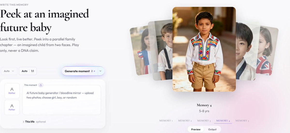 SimonPanInDev's tweet photo. Built something fun this week 👶
An AI Future Baby Generator that blends two faces into a realistic baby portrait.
✨ Browser-based
✨ Takes ~30s
Would love your feedback:
https://t.co/9oaZKJyRaP
#AIBaby #FutureBaby #AI #Socialedia https://t.co/zma9bLOWnz