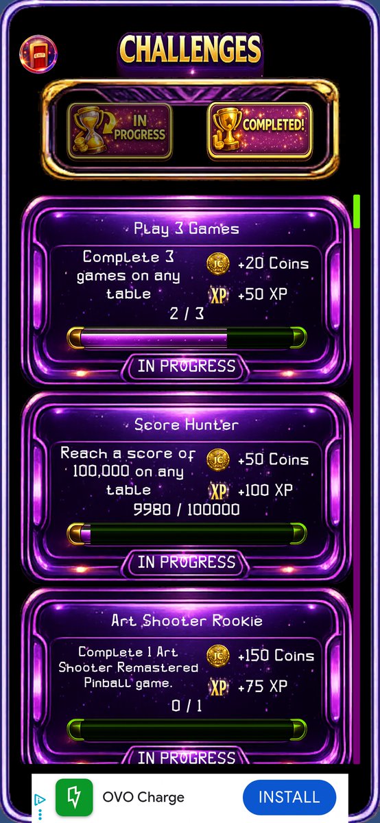 JazzCreate's tweet photo. 🎉 The biggest update yet for JazzCreate Arcade Pinball is now LIVE! 1.44

🏆 Complete Challenges
⭐ Earn XP and level up
🪙 Collect Coins
🎨 Unlock new Avatars &amp; Pinball Designs
🌍 Compete on Google Play Leaderboards
🎮 Plus UI improvements, new sounds and lots of polish! https://t.co/nIOuqdL2gg