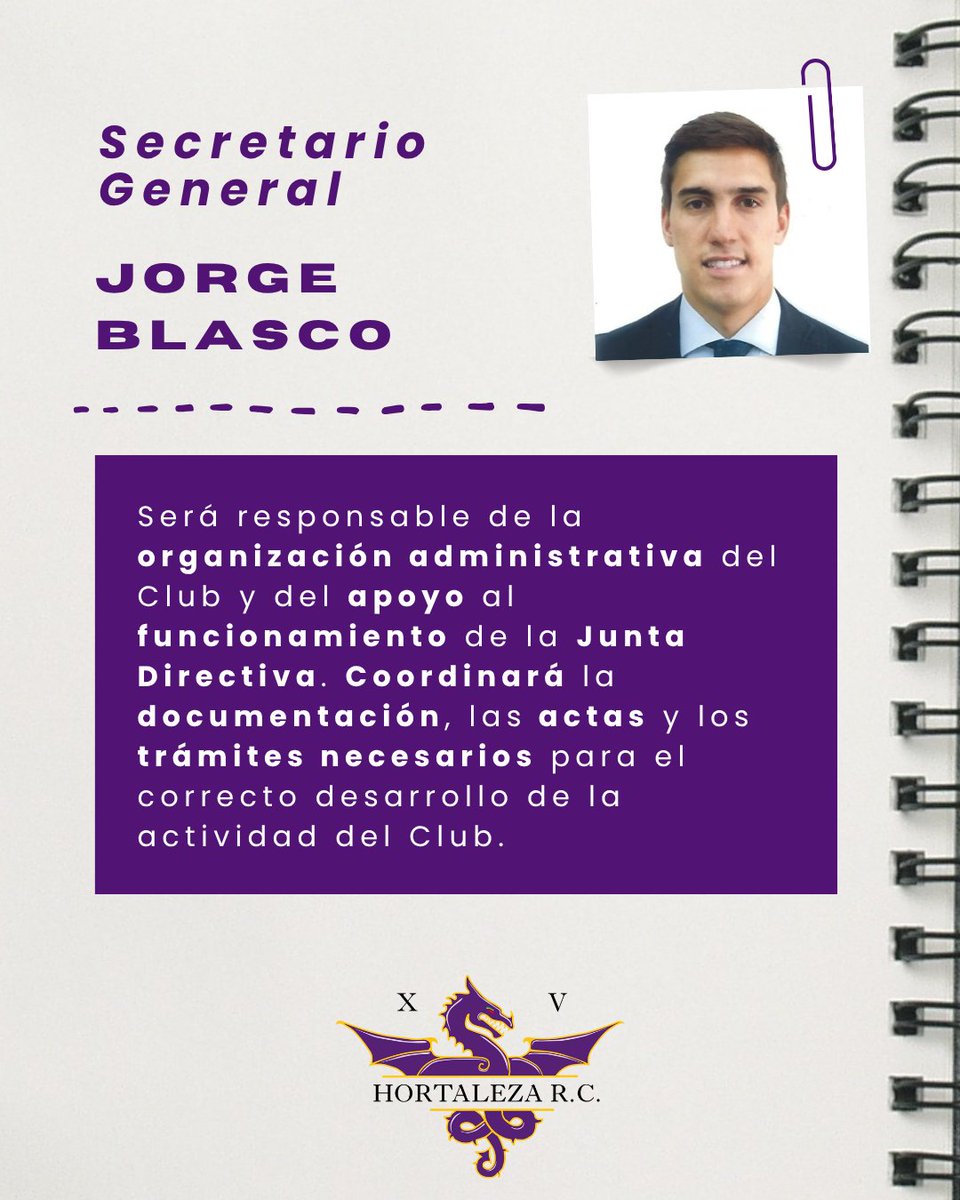 xvhortaleza's tweet photo. Secretario General: Jorge Blasco.

Será el máximo responsable de la gestión y organización administrativa de la entidad, sirviendo de soporte clave para el día a día de la Junta Directiva.

🏉🎉#vamosxv #Rugby #RugbyEspañol #Deporte #Hortaleza #rugbyhortaleza https://t.co/CfL0MoAs47