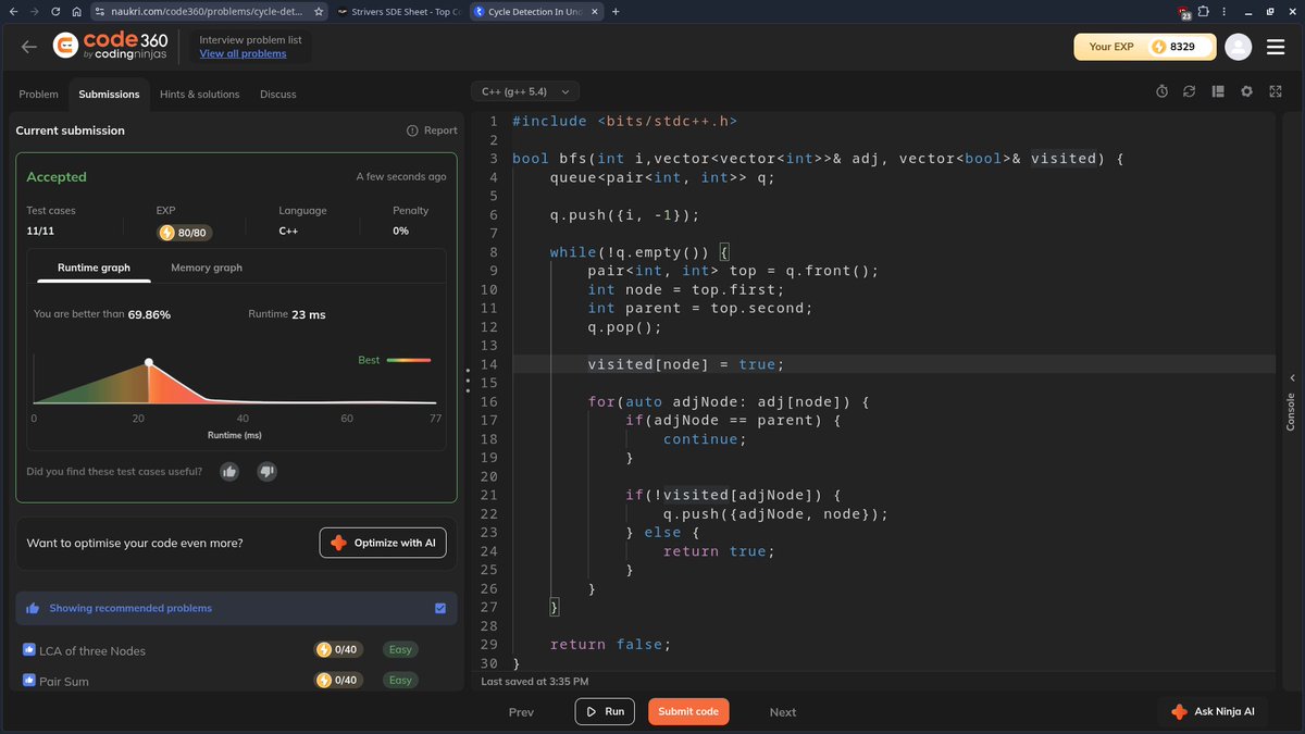 bdevanshh's tweet photo. Day 46 &amp; 47 of #SDESheetChallenge

We are starting with Graphs. Today's challenge is cycle detection in both type of graphs using DFS &amp; BFS.

Problems Solved:
• Clone Graph
• Graph Traversals
• Cycle Detection in Directed &amp; Undirected Graph

@takeUforward_ https://t.co/mWHMZfrOwg