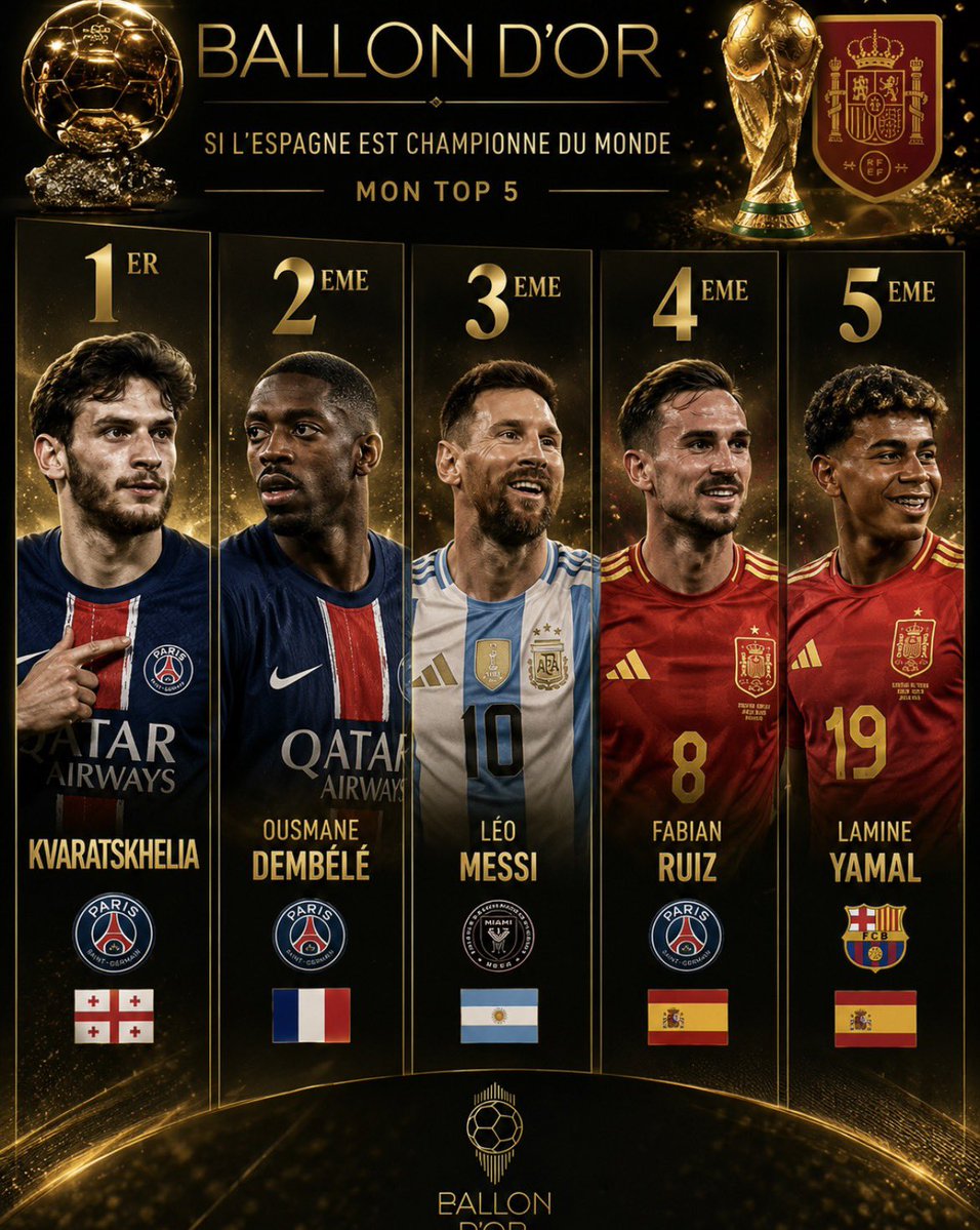 floLsssss's tweet photo. Voici mon top 5 ballon d’or si l’Espagne est championne du monde https://t.co/dzvclg4L2c