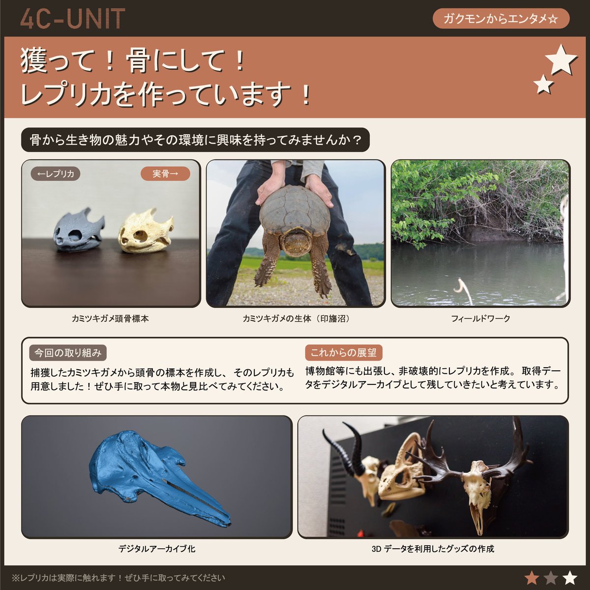 4C_UNIT's tweet photo. ガクタメの掲示物完成しましたー！
#博物ふぇす https://t.co/EdVPyzSMkJ