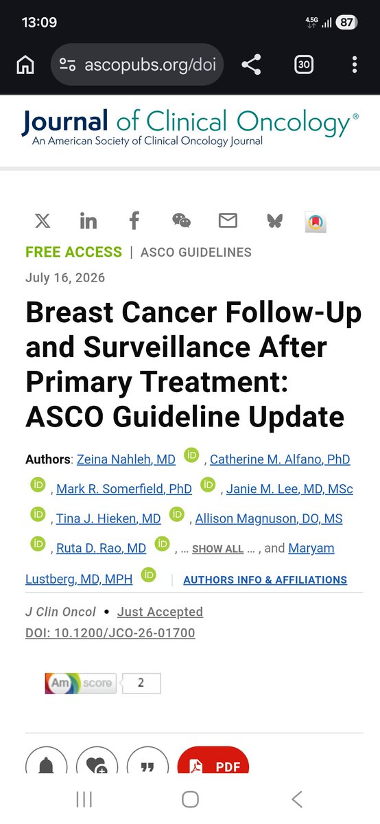 dr_yakupergun's tweet photo. @ASCO proposes risk-adapted follow-up after BC:

Low➡️annually

Intermediate➡️every 6–12 mos for 5–10 years

High➡️every 3–6 mos after active treatment, until year 10!

At year 5, reassess risk; switch to annual follow-up only if low-risk criteria are met!

https://t.co/8t5Pd1JIBQ