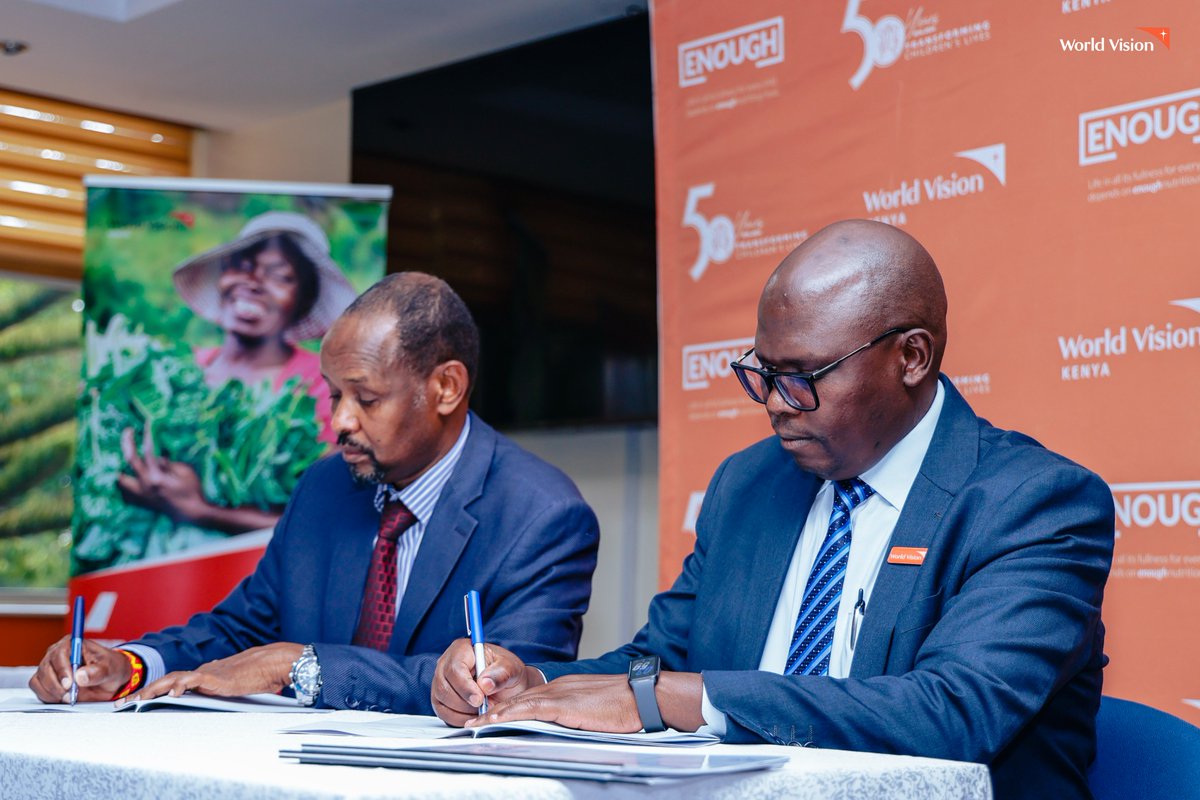 WorldVisionKE's tweet photo. @WorldVisionKE and @MarsabitGov have signed a Project Implementation Agreement (PIA) that will deliver two water projects in North Horr, bringing safe water closer to 9,700 people.

The County Government and North Horr NG-CDF will undertake the borehole drilling and technical groundwork, with @WorldVisionKE financing the solarisation, water storage infrastructure, reticulation systems, and community capacity strengthening needed to get water to communities.