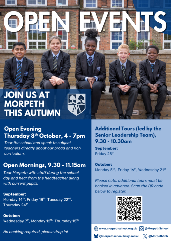 MorpethSch's tweet photo. Our autumn open events are coming up soon and are open to all prospective students and their families. We’d love to see you there!
Click here for more details and the booking link: https://t.co/su5iLJg227 https://t.co/eCrmSBTERN