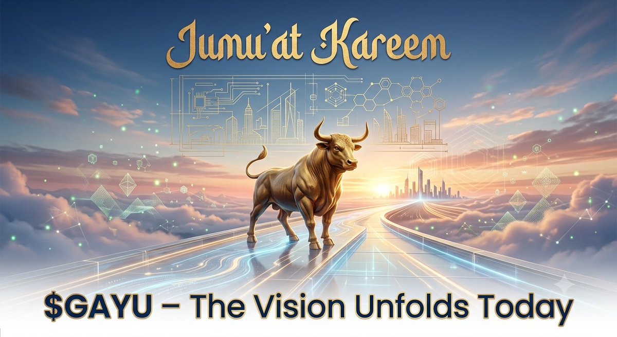 1Crypto_legend's tweet photo. Juma’at Kareem 

Today isn’t just a day.

It’s the moment $GAYU reveals the vision behind the movement.

A strong roadmap creates confidence, direction, and long term growth.

Excited to see what’s next.

#GAYU #Solana #Crypto https://t.co/CRSHIJUzWn
