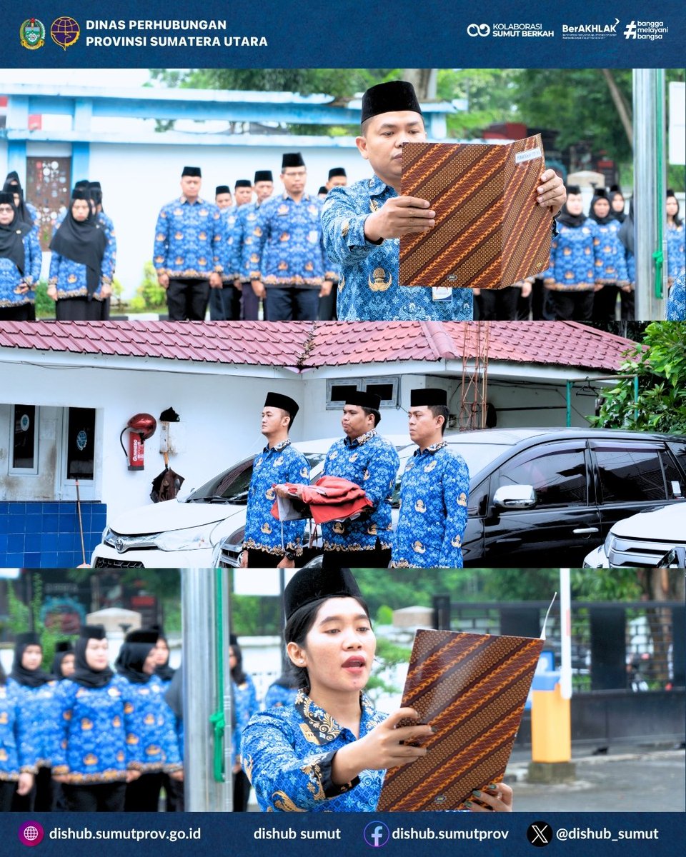 dishub_sumut's tweet photo. Menumbuhkan Semangat Nasionalisme

Dishub Sumut melaksanakan Upacara Bendera Hari Kesadaran Nasional Juli 2026. Momentum ini menjadi pengingat untuk terus memperkuat disiplin, integritas, profesionalisme, dan pelayanan transportasi yang berkeselamatan bagi masyarakat.
#InfoDishub https://t.co/IBxQNaIdkz