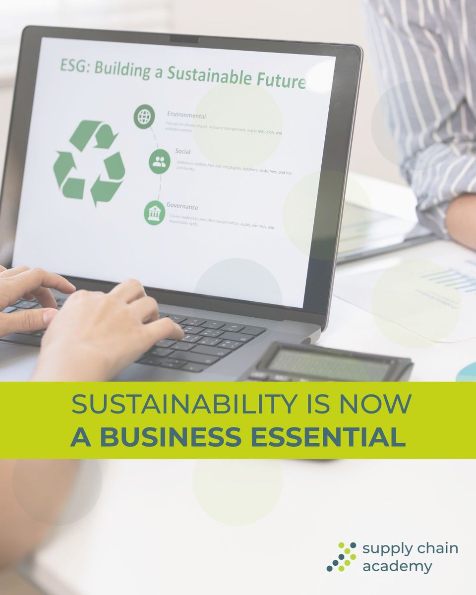 supplychainacdm's tweet photo. Sustainability is no longer a nice-to-have - it's a business essential. 

Build the knowledge and practical skills to create more responsible, resilient supply chains with our sustainability courses: https://t.co/0amVe9GY2k https://t.co/GTTPXK9vYG