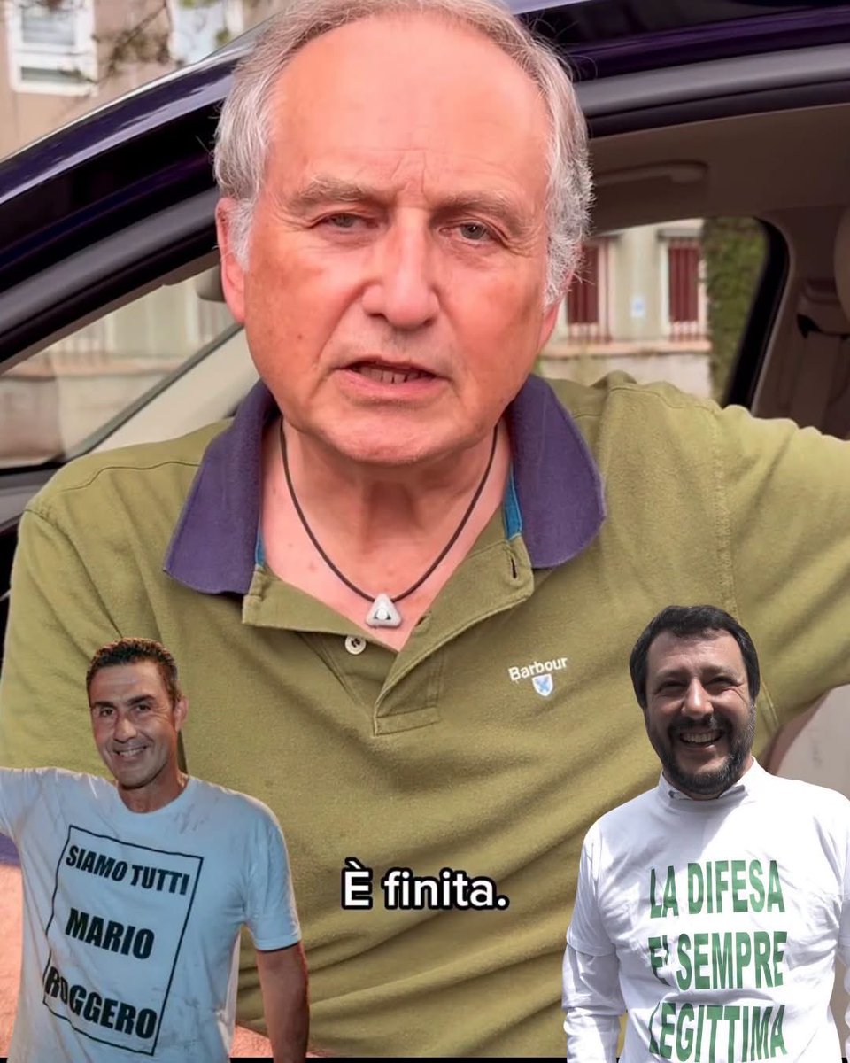 LyonLollino's tweet photo. L’urlo è gratis: "spara, è sempre legittima difesa”, ma il grilletto lo preme un altro. Loro, sul palco, incassano applausi e like sui social. Chi li segue finisce, come Roggero, in carcere, secondo la legge. E mentre lui entra in galera, loro hanno già pronto il caso successivo. https://t.co/j6ESEKDqQH