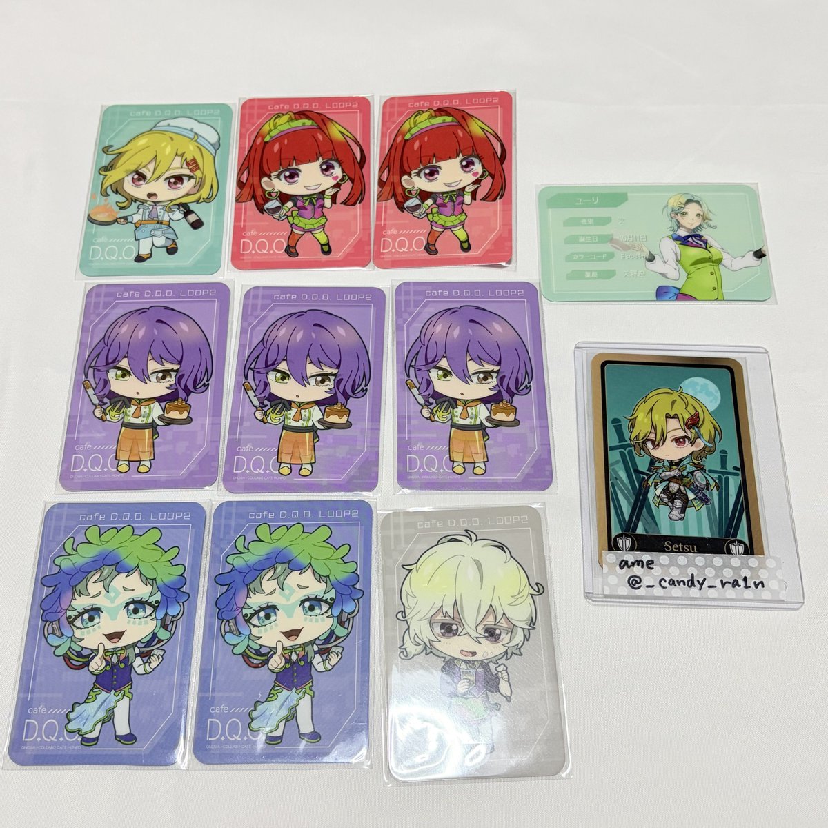 _candy_ra1n's tweet photo. 【交換】グノーシア コラボカフェ 硬質カード

譲)ユーリ♂、セツ、ラキオ、SQ、ジナ、レムナン

求)等身沙明、SDユーリ♀
レムナンは沙明とのみ。

秋葉原現地お手渡しのみ。
日付は画像参照。
検索からもお気軽にお声がけください◎ https://t.co/qHqBr1KZ7r