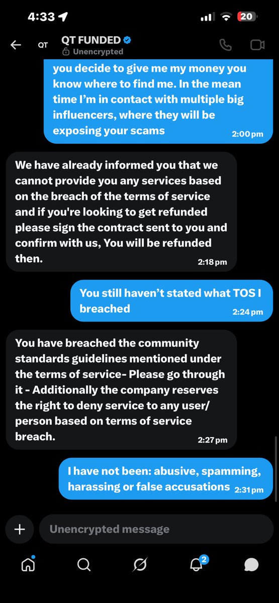 kbt663's tweet photo. @QtFunded has refused to process my payout, claiming my X posts breached their TOS. I repeatedly asked which post breached the rules but wasn’t given a specific example. Their own TOS says they won’t restrict honest opinions or truthful reviews. Screenshots below. https://t.co/MwebNW1Zdt