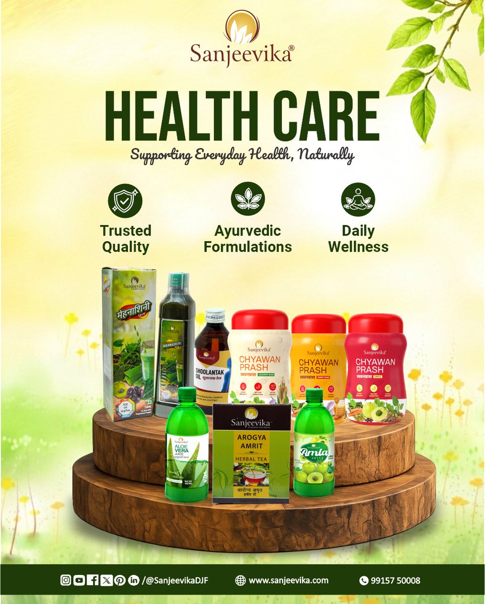 sanjeevikaDJF's tweet photo. One Brand. Countless Choices for Your Wellness. 

Discover a wide selection of Ayurvedic wellness products across:

 • Food Products
 • Personal Care
 • Health Care
 • Ayurvedic Products

🛒 Shop Now:  https://t.co/LDTU5AjROc
#Sanjeevika #Ayurveda #WellnessJourney https://t.co/Peg0U368Yg
