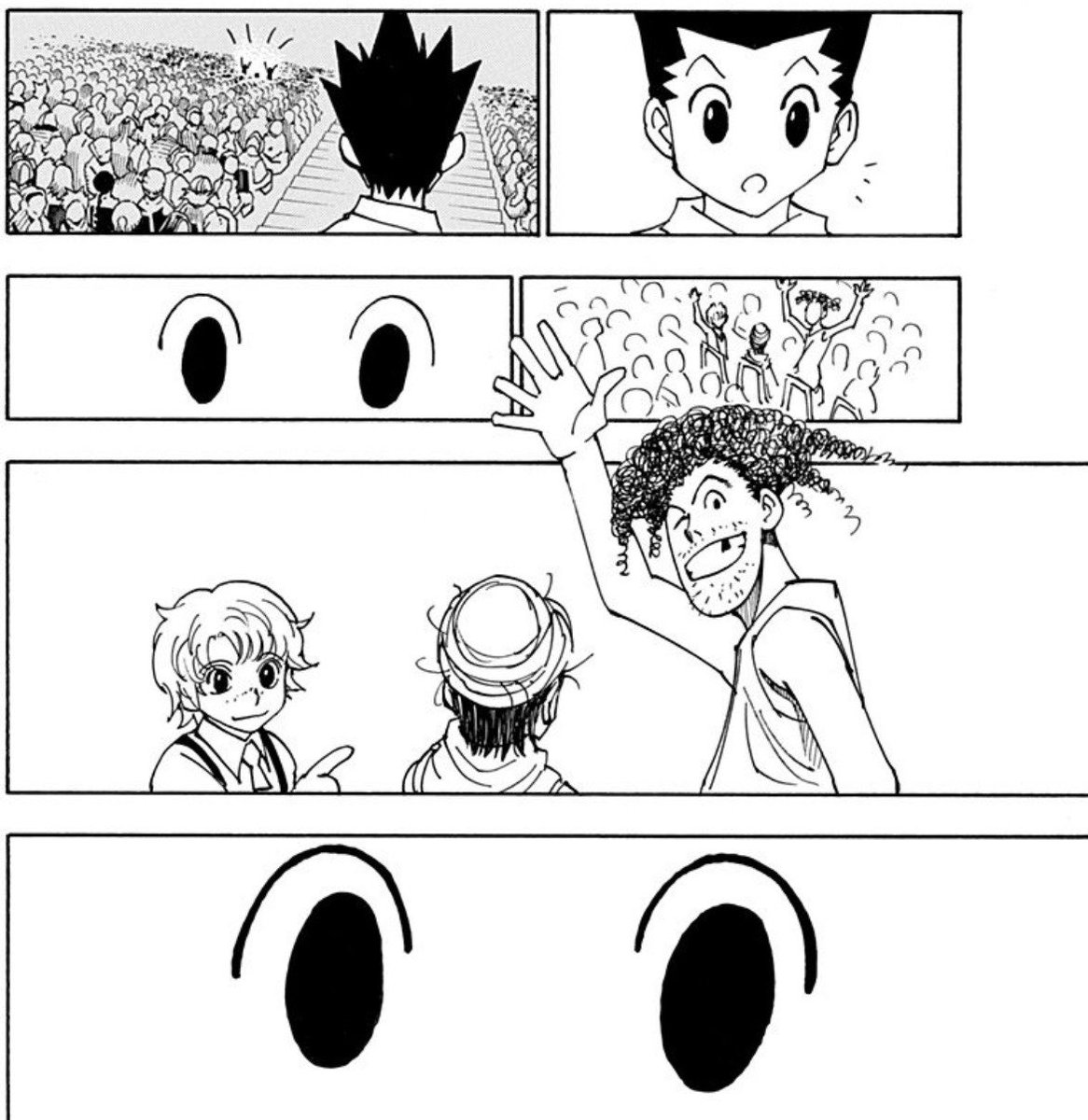 fkjk's tweet photo. HUNTER×HUNTER、ここ（334話）を本誌で読んでた時に高1息子がまだ1歳だったんだけど「あんぱ！☺️（アンパンマン）」と喜んでいた https://t.co/QnAAGoAdwl