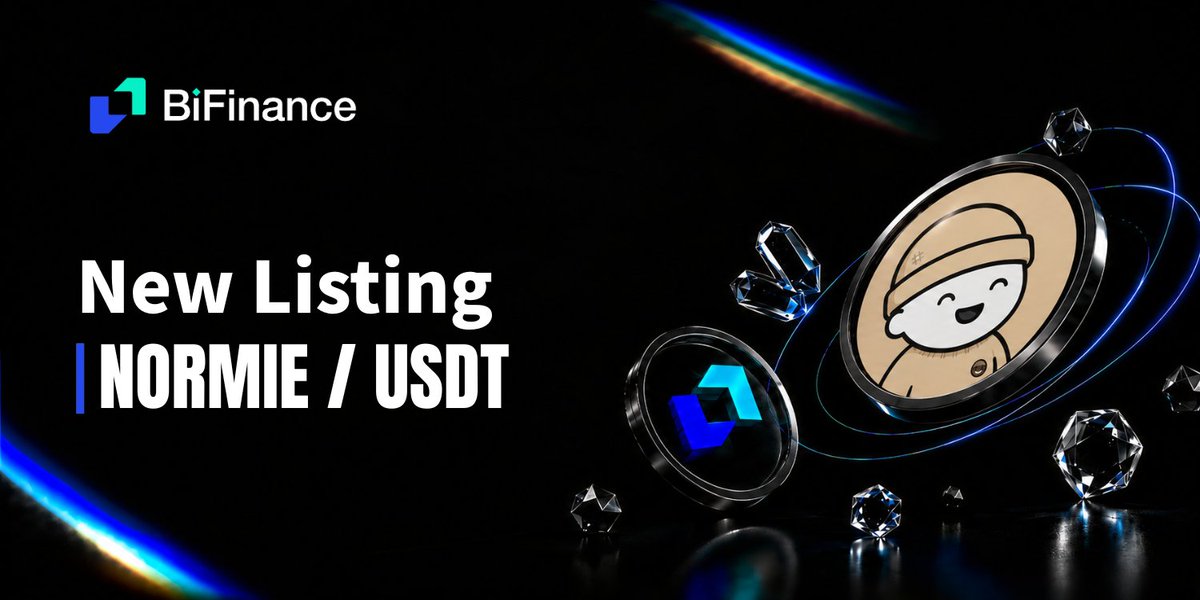 BiFinanceE's tweet photo. 🚀 New Listing on BiFinanceNORMIE/USDT is coming to BiFinance!Trade one of the hottest meme tokens and seize new market opportunities.📈 Trading Pair: NORMIE/USDT
🌍 Available for global users
⚡ Fast, secure, and seamless trading experienceStart trading today!
#BiFinance #NORMIE #USDT #Crypto #Memecoin #Web3 #NewListing