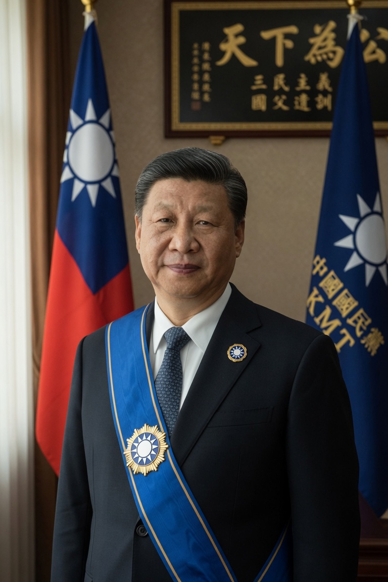 vicinity_id's tweet photo. @martian_lore Alternate universe where Xi Jinping is the leader of the Kuomintang (KMT) and president of the Republic of China (ROC). https://t.co/pAJPMMmRrh
