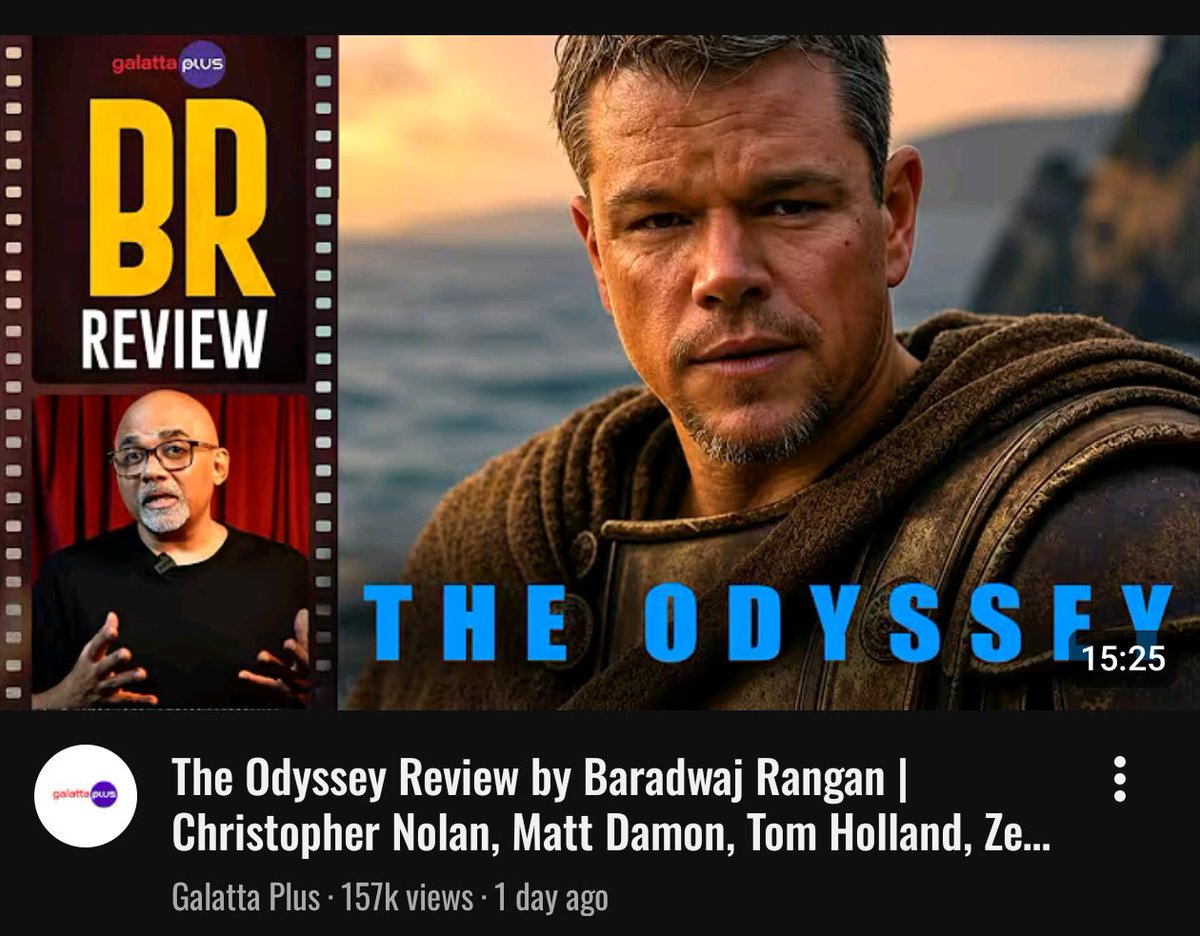 pranavboxd's tweet photo. Man gets to interview Christopher Nolan and uses an AI image as the review Thumbnail https://t.co/2j4cix9eVW