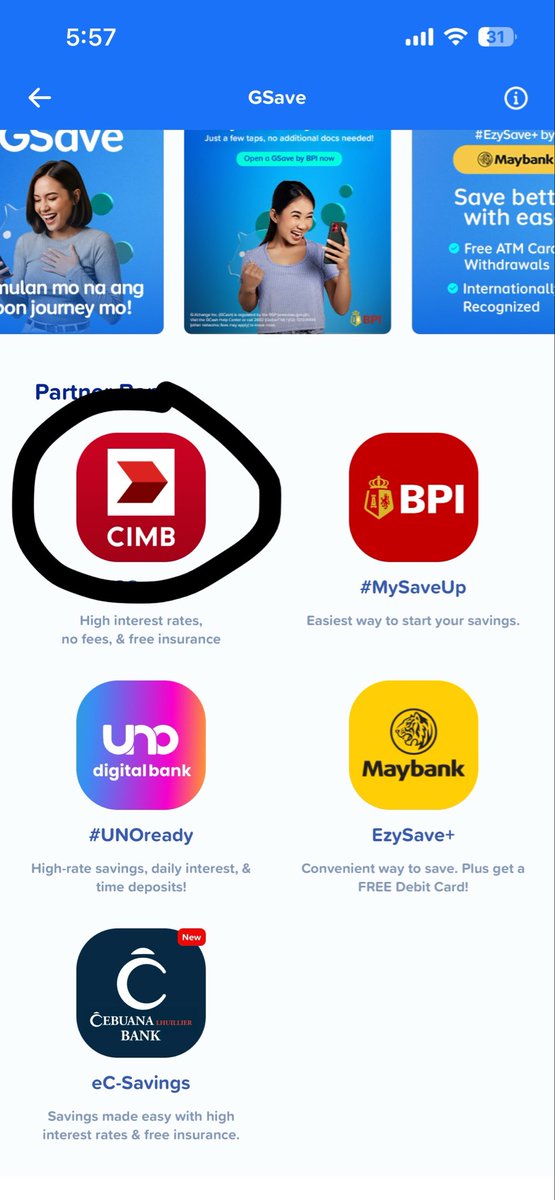 hanieyayoon's tweet photo. 1. click Gsave
2. choose CIMB
3. click Deposit then enter niyo po ‘yung amount na gusto niyo ilipat sa maribank 
4. double check before clicking confirm then may lalabas po na receipt https://t.co/cvUDfODKDJ
