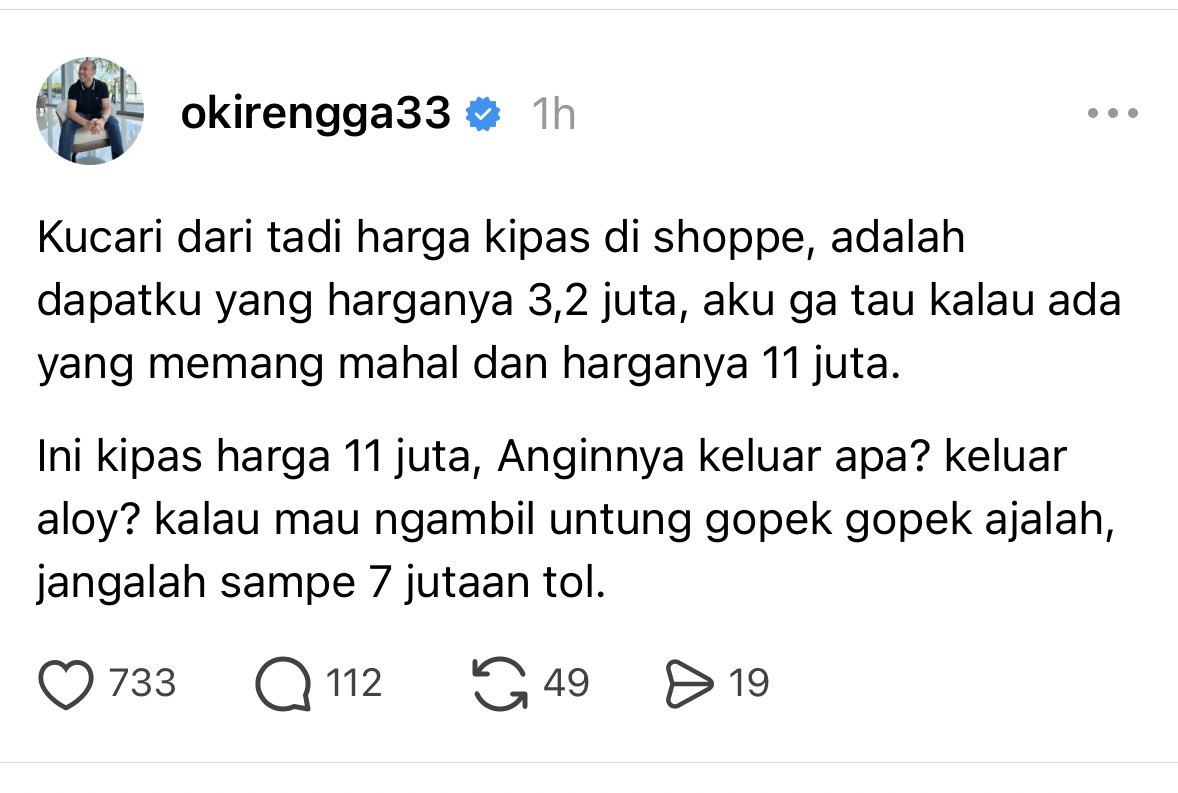 insidefolkative's tweet photo. Oki Rengga dalam postingan terbarunya di Threads, https://t.co/4WGsk97Bv3