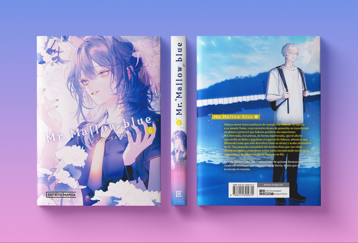 distritomangaED's tweet photo. ¡El 10/09 llega el sexto y último tomo de #MrMallowBlue de Akaza Samamiya! 🩵

En este último tomo, los sentimientos de quienes forman este cuadrado amoroso, que empezó bajó la lluvia, harán que se te encoja el corazón. 🥹

📚➡️ https://t.co/VUEnRkLWgv https://t.co/XxKow6AXzj
