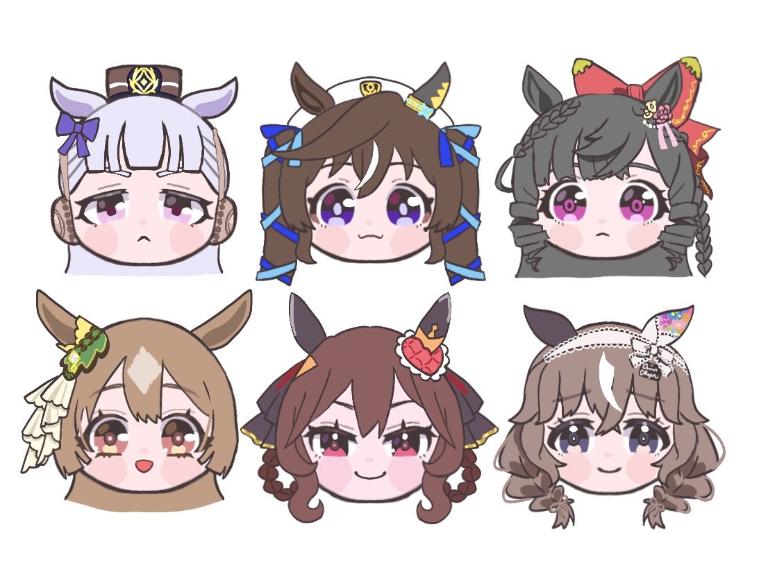 quiet_QQ_'s tweet photo. 推し一覧表用に描いta〜
全員お名前わかりますか？😎
#ウマ娘 https://t.co/xik9ZWgsNy
