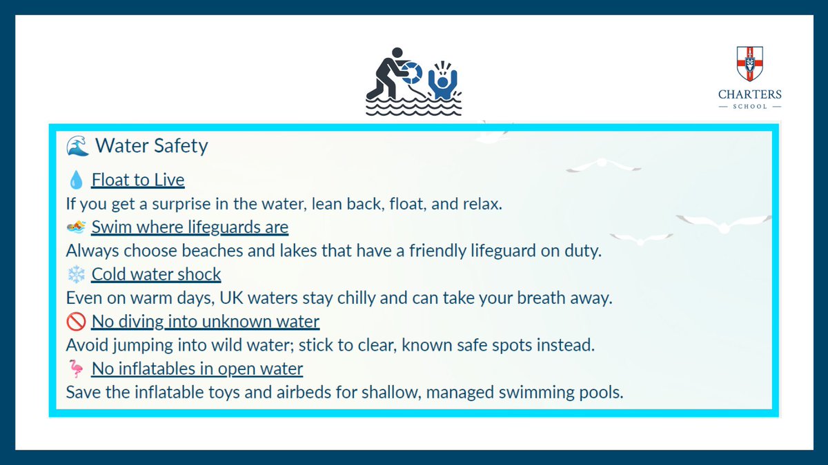 ChartersSchool's tweet photo. As we look forward to the Summer break, we wanted to share some hints and tips for #StayingSafe over the holidays.
#Unity #Respect #Excellence https://t.co/q3SVFdjIRP
