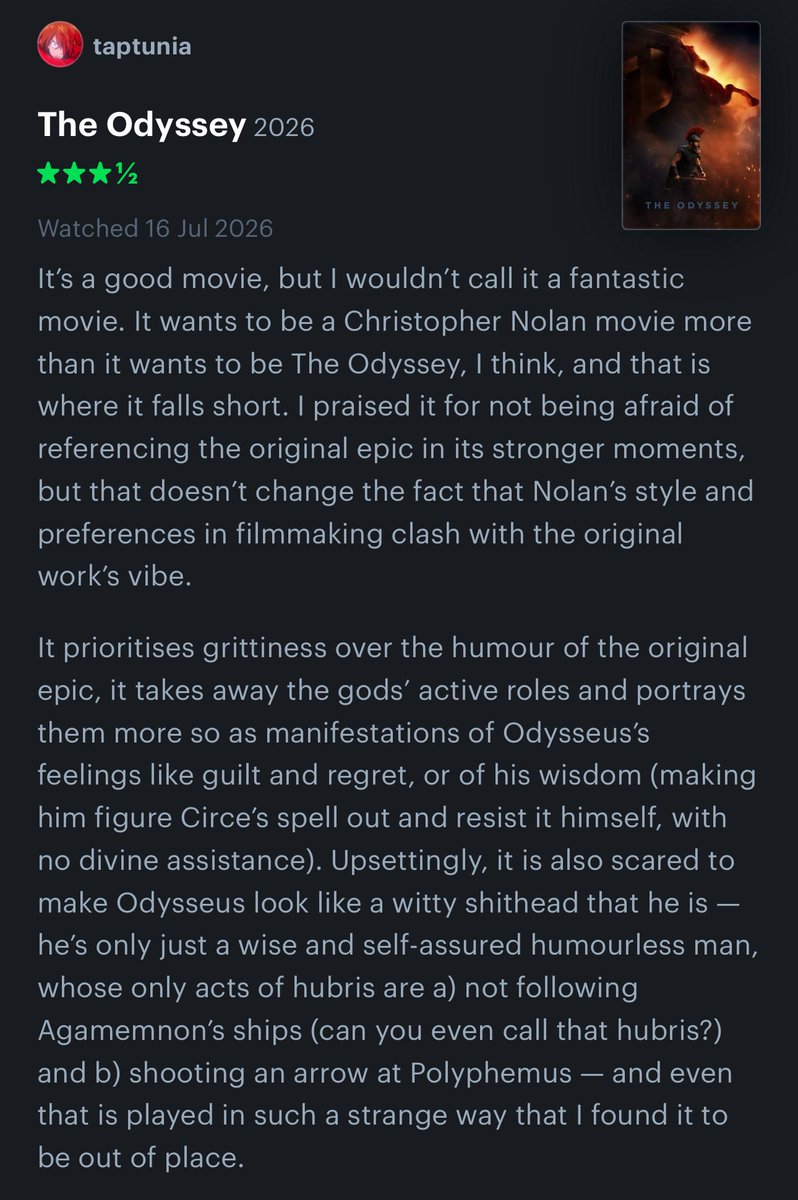 destielhag's tweet photo. my more organised thoughts on the odyssey now that it’s the next day and I’ve had time to think about it for a bit https://t.co/wj3ewMzakB