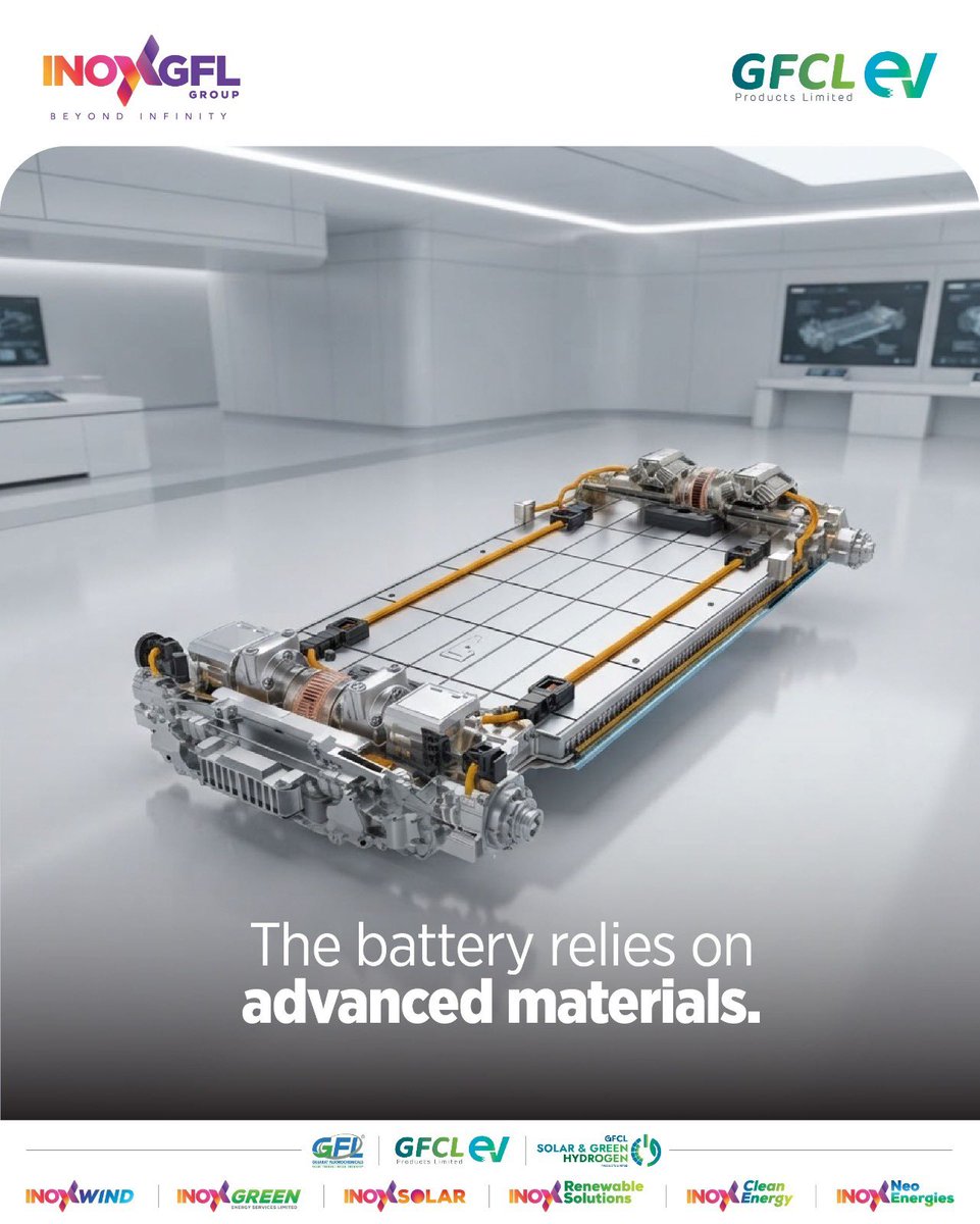 inoxgflgroup's tweet photo. Long before an EV takes to the road, its journey begins with the battery.

At GFCL EV, we are shaping the future of electric mobility by bringing together innovation and engineering to create advanced materials that power performance and reliability. https://t.co/rPlKUOr1Ay