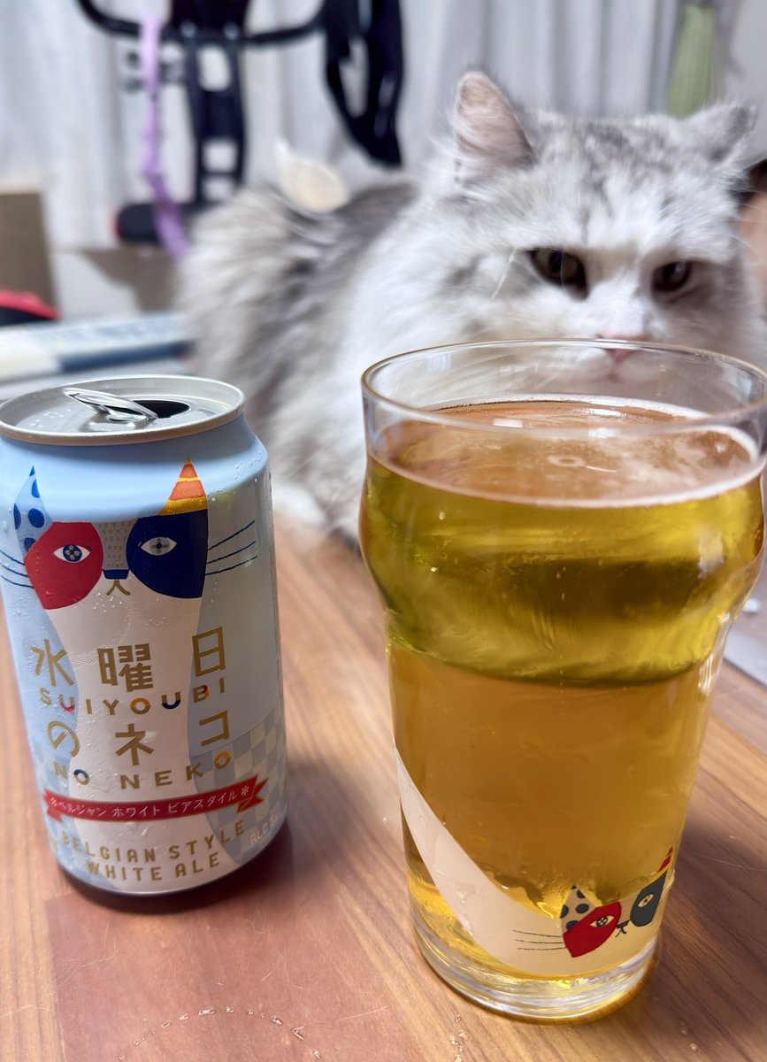 金曜の夜ですが クラフトビール「水曜日のネコ」をいただきます