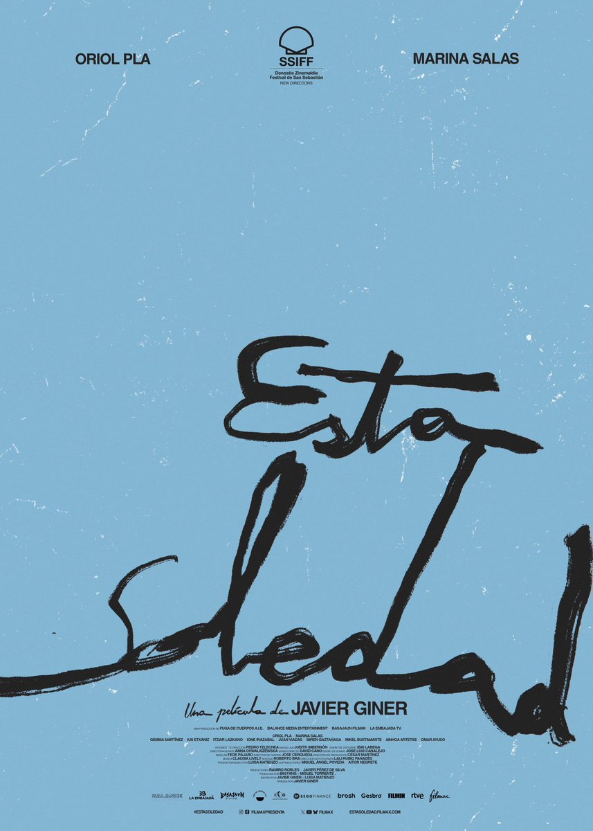 j_giner's tweet photo. Teaser póster de #EstaSoledad, mi primera película, que tenemos el inmenso honor de estrenar en el @sansebastianfes en la Sección New Directors. Nos vemos en el mejor festival del mundo en septiembre 🩵 https://t.co/SEyPzXxFDX