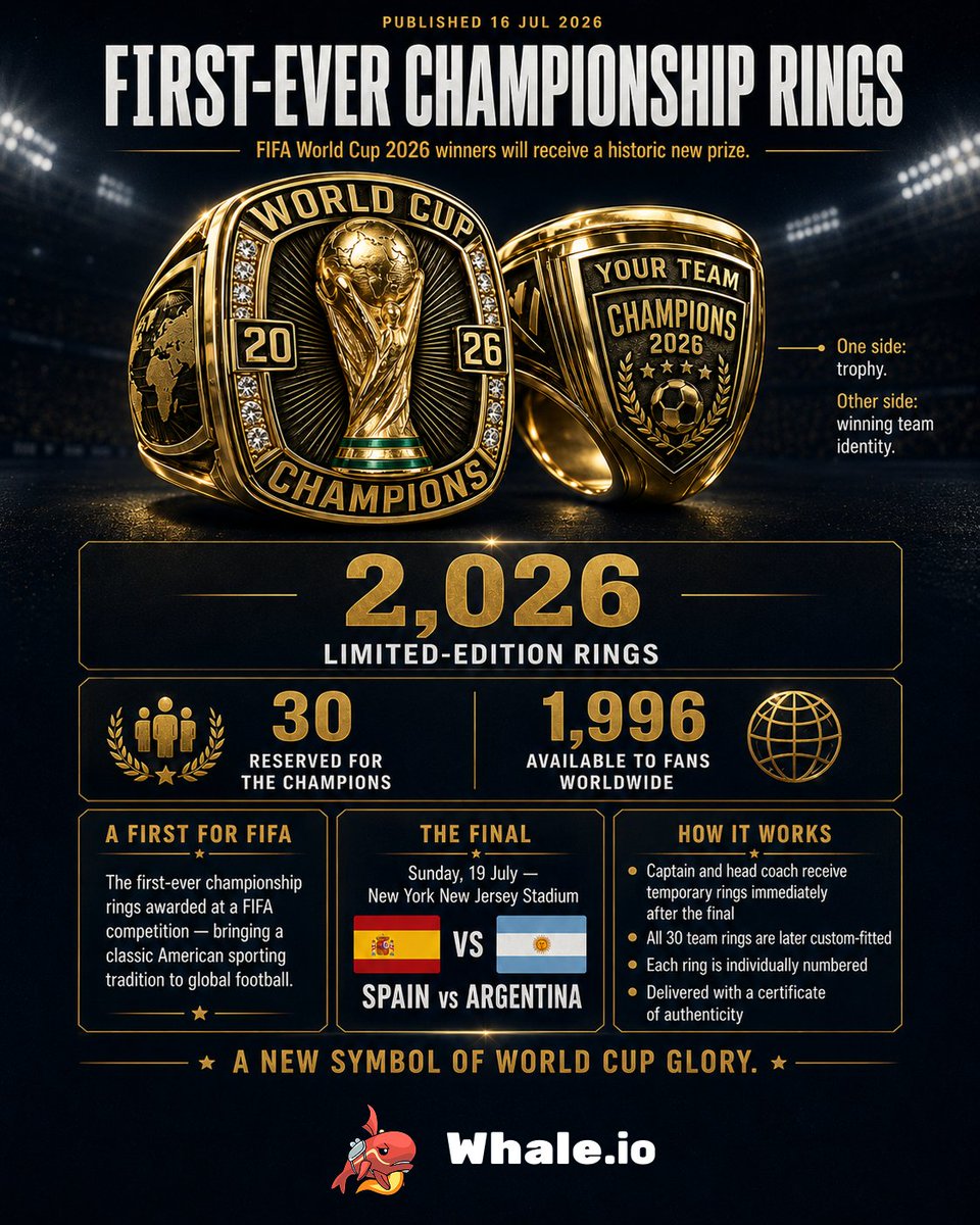 WhaleGames_en's tweet photo. World Cup 2026 winners receive historic first championship rings!

Let me know if I can get one somewhere haha https://t.co/JrACRijmfN