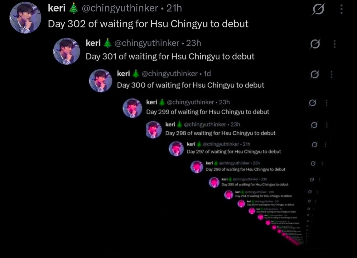 chingyuthinker's tweet photo. Day 303 of waiting for Hsu Chingyu to debut https://t.co/KhdVa8QLvR