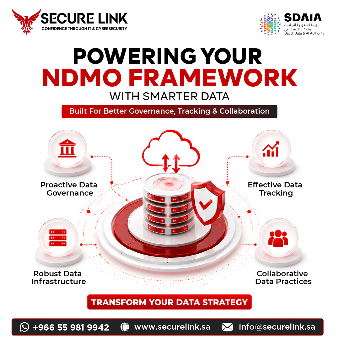InfoSecurelink's tweet photo. 🔒Power your data governance with Secure Link's NDMO Framework solutions. Build a secure, compliant &amp; future-ready data ecosystem for your organization. 

 🌐 https://t.co/VbQKqjoJnH  

[secure link, ndmo, data governance, saudi arabia, riyadh, sdaia, cyber security, compliance ] https://t.co/dQoAb4Hq3C