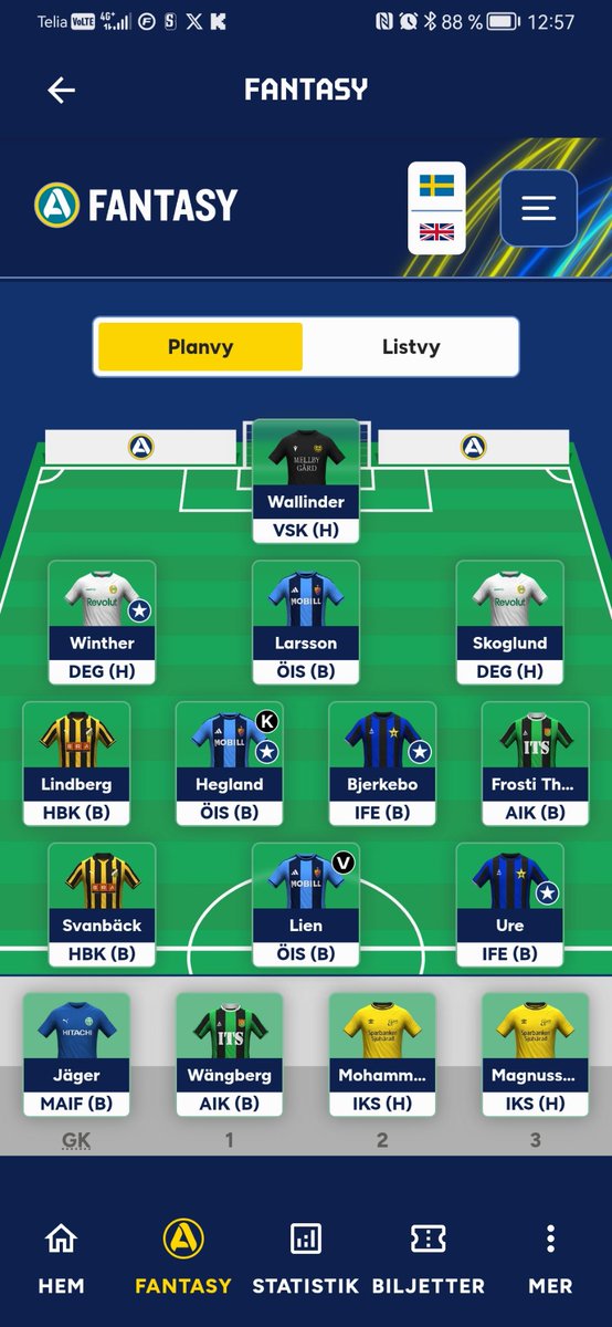 JesperJonsson10's tweet photo. @N7Marcus Sparar nog med mitt enda byte för ser ingen uppsida med att göra 1 byte denna veckan. Funderar på Lindberg som kapten över Hegland men vågar man det. Vart inne på Skoglund med men mina chans kaptener iår har gått dåligt. https://t.co/k3uLzlDe3h