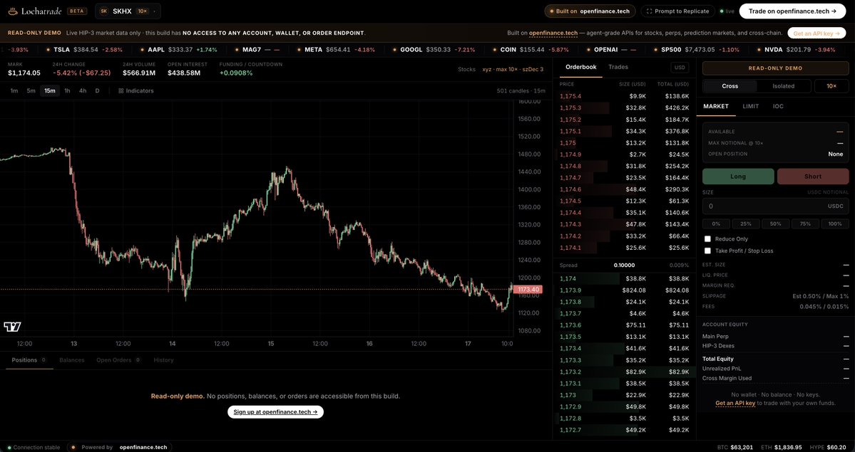 OpenFinance_ai's tweet photo. Hyperliquid Perps, HIP-3 and HIP-4 markets now live on @OpenFinance_ai 

What is it?  
Claude Code for traders; Describe any trading software in plain English, then build and deploy it.

Bots, Niche exchanges, Pair trading or anything.

No need of engineers anymore, Just Build💸 https://t.co/5hd4woWdi8