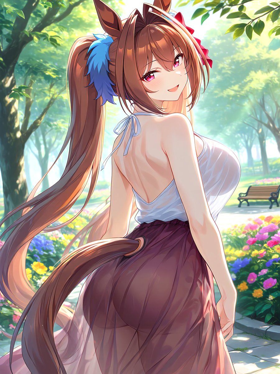 cxlee910096's tweet photo. 🌸 スカーレットの優雅な一瞬 🌸
青いリボンと赤い髪飾りが揺れる、夏の公園で微笑む彼女。
「ぼーっとしてない��、こっち来なさいよ」——そんな挑発的な魅力が詰まった一枚です。
#ダイワスカーレット #ウマ娘 #夏の日差し #癒やし画像 https://t.co/F4lFabBzM3