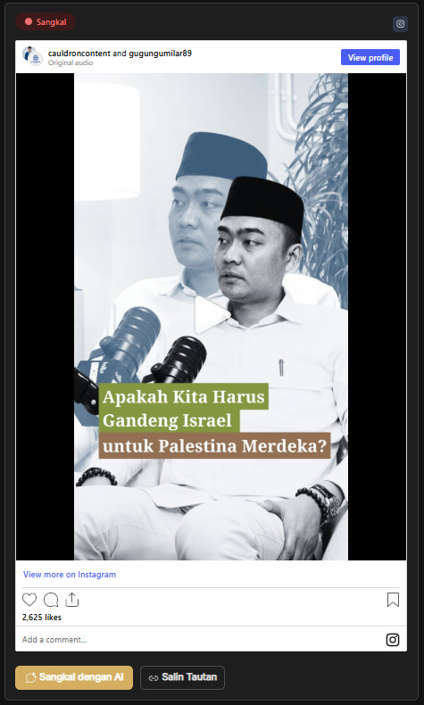 erlanishere's tweet photo. "Kalau kita mau Palestina merdeka, kita harus gandeng Israel" tegas stafsus Kemenag.
Ya Allah... Ngeri sekali omongan seperti ini dan jadi narasi di pemerintahan kita.
Koordinat silaturahmi ke akun ybs cek web Julidfisabilillah. Suarakan penolakan kita! https://t.co/J31mweQ4sw https://t.co/j7Sj8TNvIv