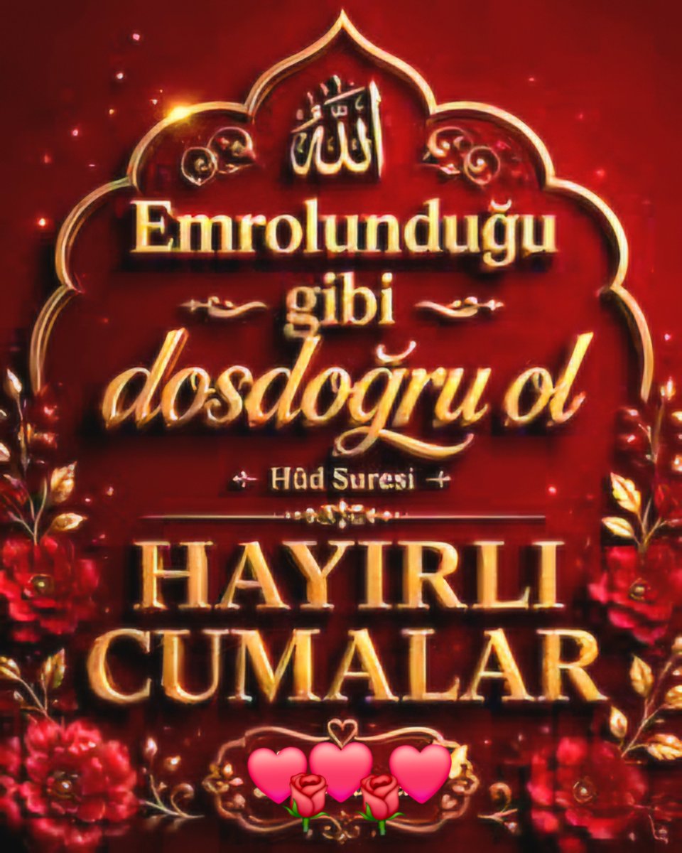 ukba_nour's tweet photo. ♥︎  Es-Selâmû Aleykûm 
♥︎  Ümmet'i Muhammed'in

♥︎  Yeni bir Vakte
♥︎  Yeni bir Güne
♥︎  Yeni Umutlara

♥︎  Bismillahirrahmanirrahim  ♥︎

Ben Cumada tutuklu 
kaldım
Bir Cuma günü fani 
dünya.Yaratılmış...
İlk Cuma, Medine de inşaa
edilen Cuma Mescid-i'nde
Kılınmış
Bir Rivayete göre, yine bir
Cuma günü kıyâmet kopacak
Ben Sende Müebbet yedim

Ey Cuma !
Sen dûâ'ların kâbûl göreceği Vakitler var
Sende birlik beraberlik Var
Sende gök yüzünden yağan
Nûr'lar var...
Sende,
Ellerini Semâya kaldırmış 
nice Kullar var
Sende Hastalara Şifa
Dertlilere  deva
Kimilerine derman
Özgürlük bekleyenlere
Sayısız Vesileler var...☝🏻✍️🏻

••**••♥︎••**••♥︎••**••♥︎••**••♥︎••**••

☝🏻Lâ Galibe Îllallah ☝🏻

👉🏻Hasbinallah-û ve Ni'mel
Vekil👈🏻

••**••♥︎••**••♥︎••**••♥︎••**••♥︎••**••

#Vakti #Şerifleriniz
#Hayr'a #berekete 
#Bürüne
#Vakti #Cuma 
Siz Cânlara ve tüm
Alemi #İslâma 
#Mubarek ola #inşâAllah 

♥︎  Sharmeen Sü'eda Nour  ♥︎