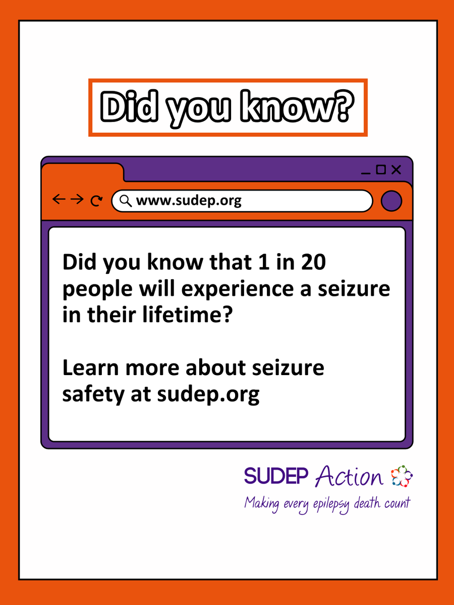 SudepAction's tweet photo. Did you know that 1 in 20 people will experience a #seizure in their lifetime?

Whether you’ve just had a seizure for the first time or have been living with epilepsy for a while, find guidance on #epilepsysafety and managing seizures on our website: https://t.co/TpsqCTmPis https://t.co/HnK3y5nNOY