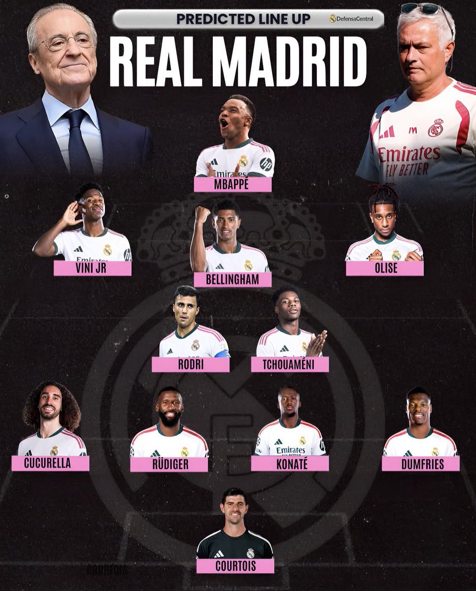 tooommp's tweet photo. تشكيلة ريال مدريد المتوقعة للموسم الجاي

 إذا تمت الصفقات الجديدة!
مايكل أوليز هو الهدف الأول حالياً، 

ومورينيو يطالب بلاعب وسط "فنان" يربط الخطوط ويطلع بالكورة لقدام. https://t.co/neyVEaTw0X